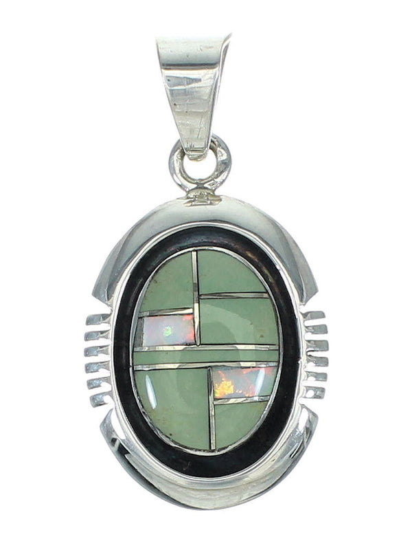 Southwest Sterling Silver Turquoise And Opal Pendant YX68219
